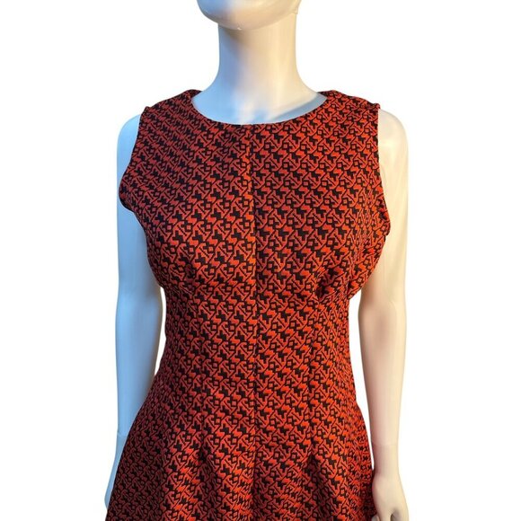 Sans Souci Womens Geometric Red Black Zipper Back Med Auburn Florida Gators EUC - Picture 3 of 6